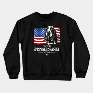 Proud Springer Spaniel Mom American Flag patriotic gift dog Crewneck Sweatshirt